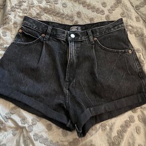 Black mom jean shorts